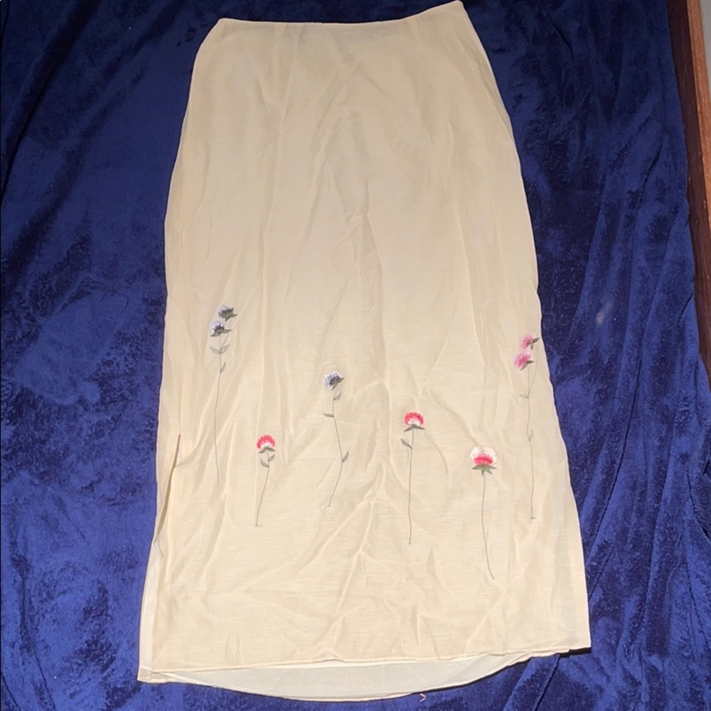 Long lined sheer skirt
